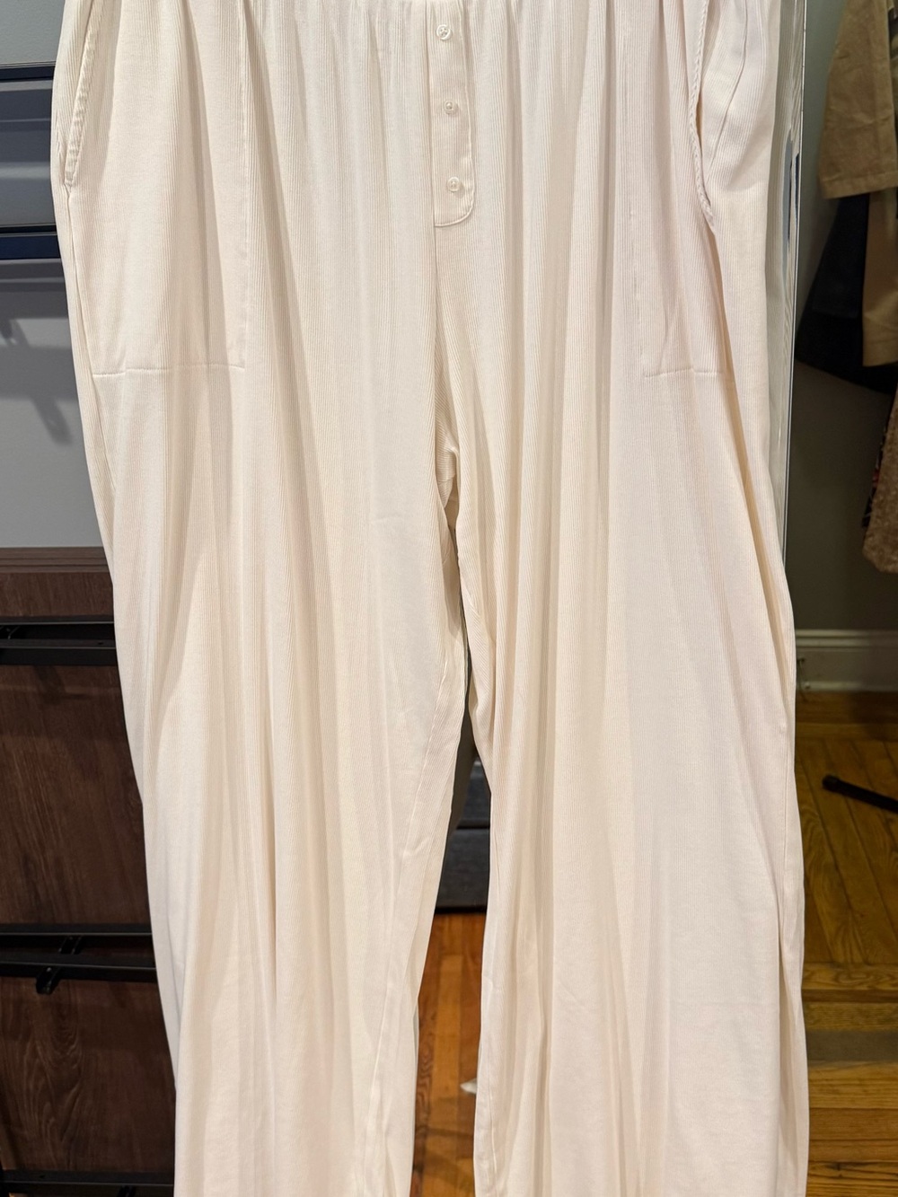 NWOT-PACT ORGANIC DREAM RIB WIDE LEG LOUNGE PANT- XXL -CREAM - Picture 8 of 14